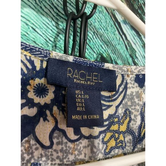 NWOT Rachel RACHEL ROY Wrap Crop Top Size Large Multi Color 🍃🌿 - Picture 2 of 13